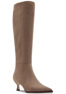 Madden Girl Debut Wide-Calf Tall Kitten-Heel Dress Boots - Light Taupe