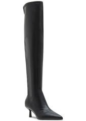 Madden Girl Deserai Over-The-Knee Kitten Heel Boots - Black Smooth