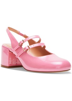 Madden Girl Doll Block-Heel Slingback Mary Jane Pumps - Pink Patent