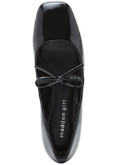 Madden Girl Egret Block-Heel Mary-Jane Bow Ballet Flats - Black Patent