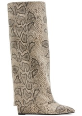 Madden Girl Evander Fold-Over Cuffed Knee High Wedge Dress Boots - Dark Chocolate