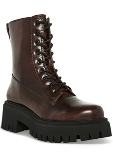 Madden Girl Kknight Lace-Up Lug Sole Combat Booties - Brown Ruboff