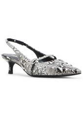 Madden Girl Krystall-r Pointed-Toe Slingback Kitten-Heel Pumps - Black/Rhinestone