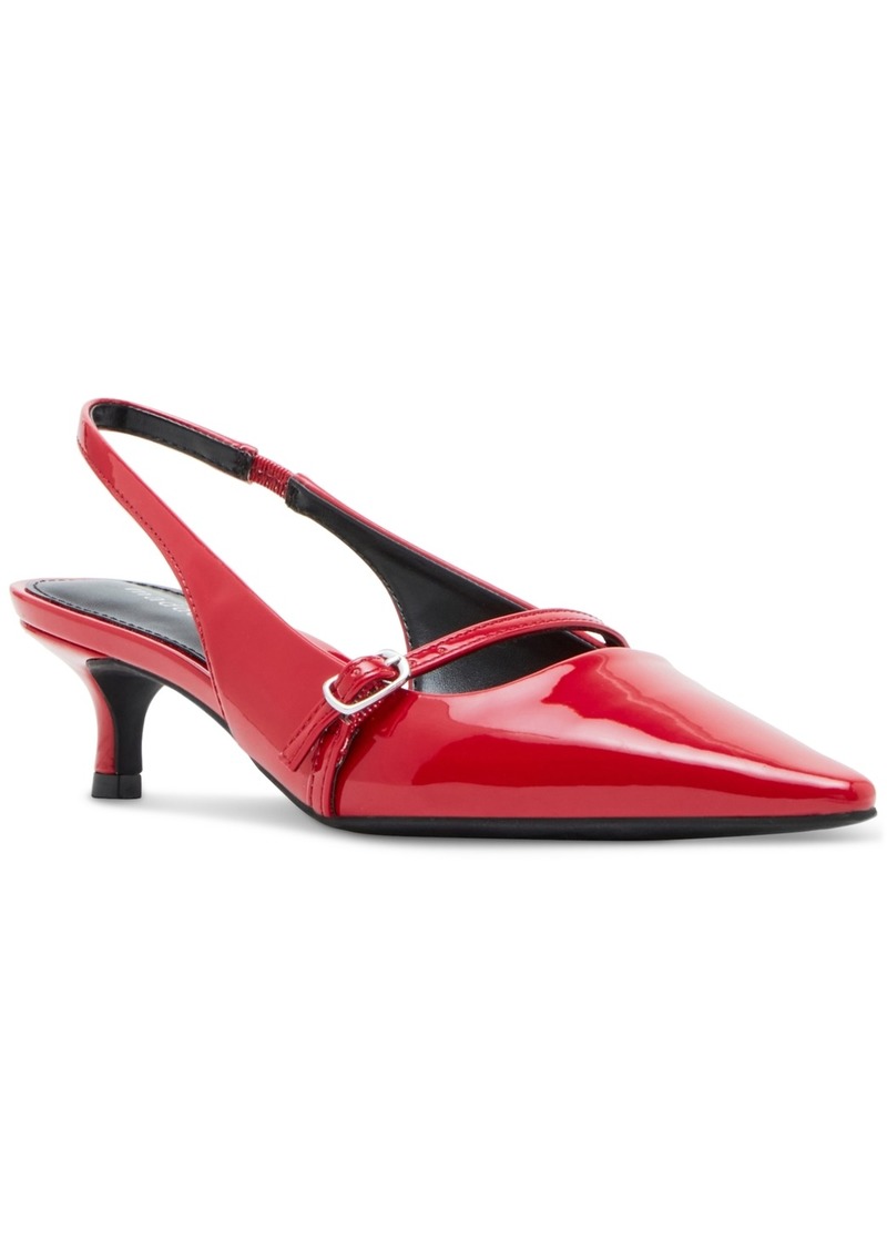 Madden Girl Krystall Slingback Kitten-Heel Pumps - Red Patent