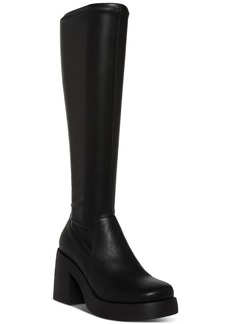 Madden Girl Lax Platform Tall Stretch Boots - Black