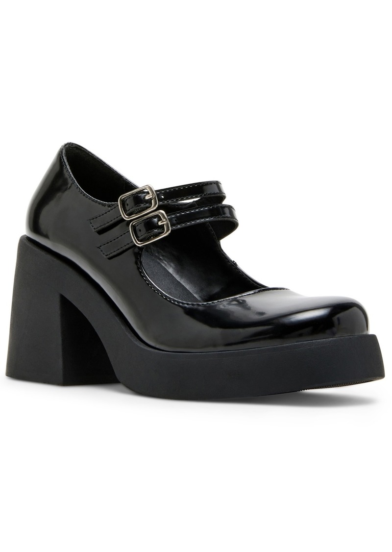 Madden Girl Lonniie Platform Block-Heel Mary Jane Pumps - Black Box