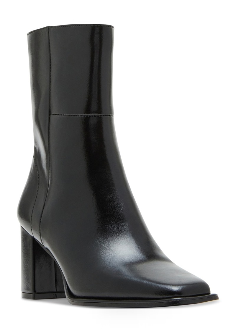 Madden Girl Monicaa Snip-Toe Block-Heel Booties - Black Shiny