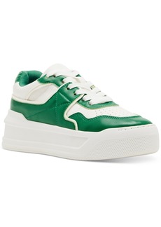 Madden Girl Oley Lace-Up Platform Court Sneakers - White/Green