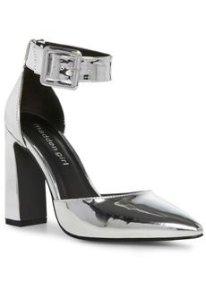Madden Girl Slay Ankle-Strap Pointed-Toe Two-Piece Pumps - Silver Mirror Metallic