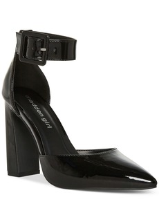 Madden Girl Slay Ankle-Strap Pointed-Toe Two-Piece Pumps - Black Patent