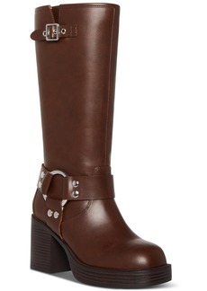 Madden Girl Touring Harnessed Platform Moto Boots - Brown