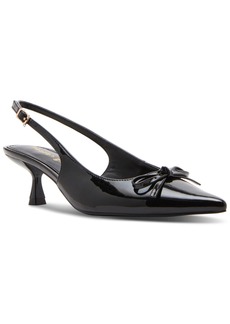 Madden Girl Vogue Bow Slingback Kitten-Heel Pumps - Black Patent