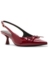 Madden Girl Vogue Bow Slingback Kitten-Heel Pumps - Dark Cherry Patent