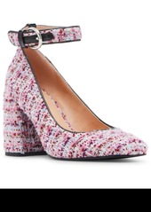 Madden Girl Whishing Two-Piece Block-Heel Pumps - Ecru Patent