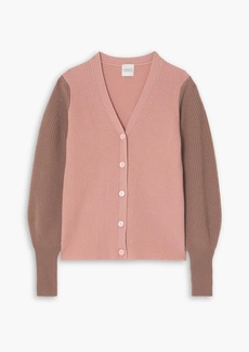 MADELEINE THOMPSON - Pavo two-tone ribbed wool and cashmere-blend cardigan - Pink - S