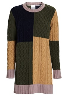 Madeleine Thompson Orion Patchwork Wool-Cashmere Sweater Dress