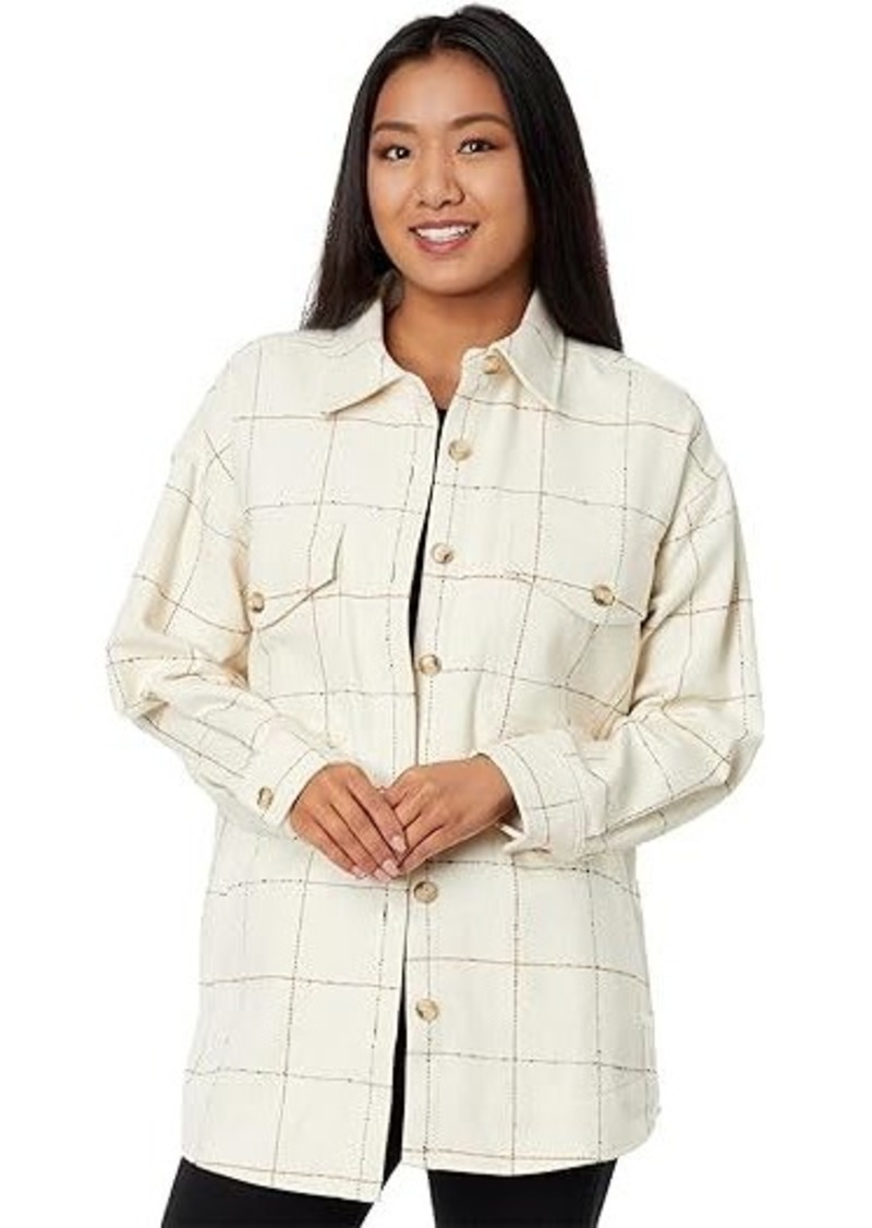 Madewell Bouclé Oversized Shirt-Jacket in Windowpane