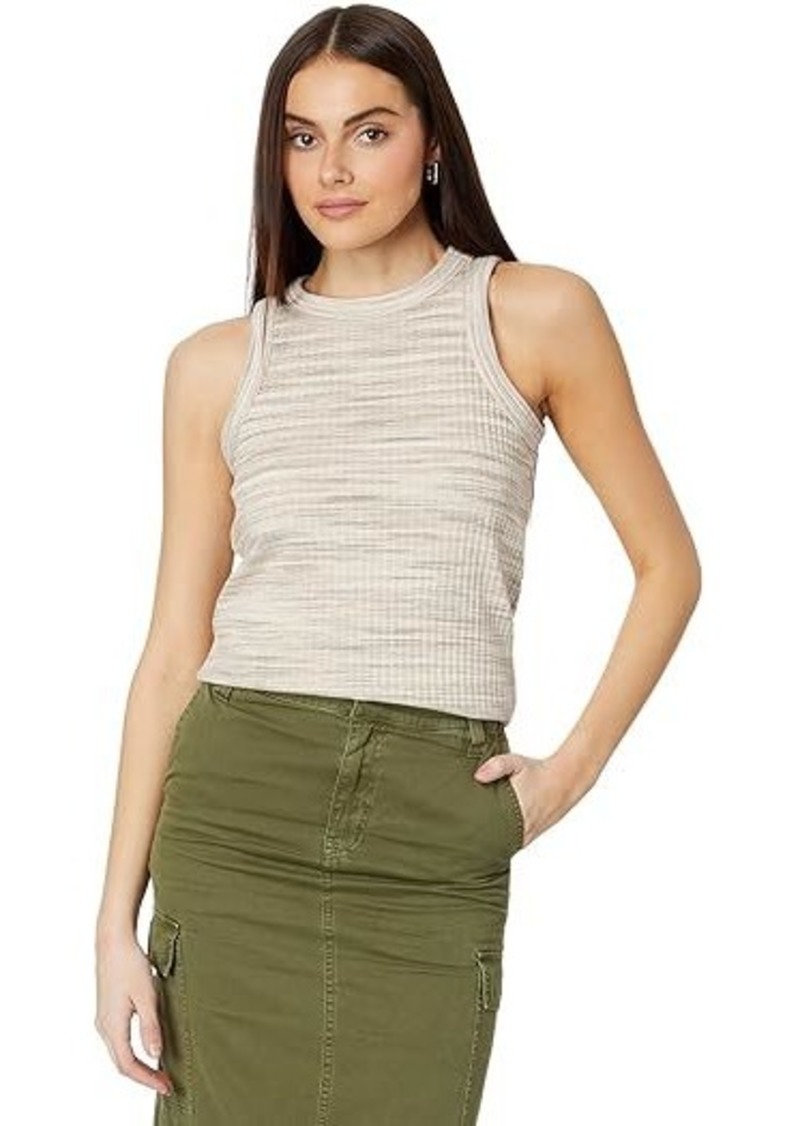 Madewell Brightside Rib Cutaway Crop Tank in Marled Space-Dye