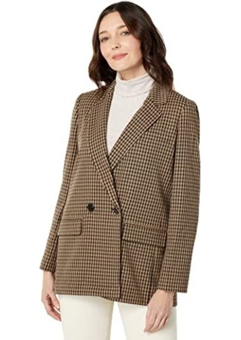 The Bedford Oversized Belted Blazer in Plaid Wool Blend