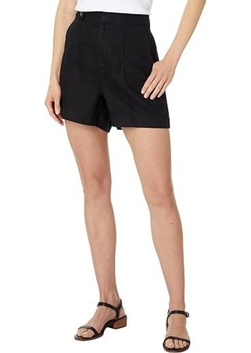Madewell Clean Button-Tab Shorts in Linen Canvas