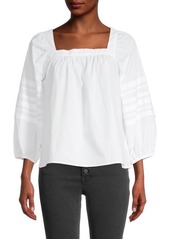 Madewell Clementine Pleated-Sleeve Top