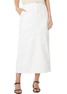 Madewell Denim Carpenter Maxi Skirt in Tile White