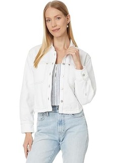 Madewell Denim Long-Sleeve Crop Shirt in Tile White