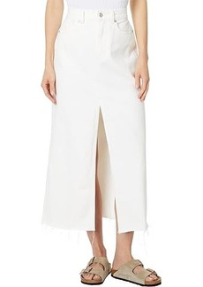 Madewell The Rilee Denim Midi Skirt in Tile White