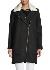 Madewell Eldridge Faux Fur-Collar Wool-Blend Coat