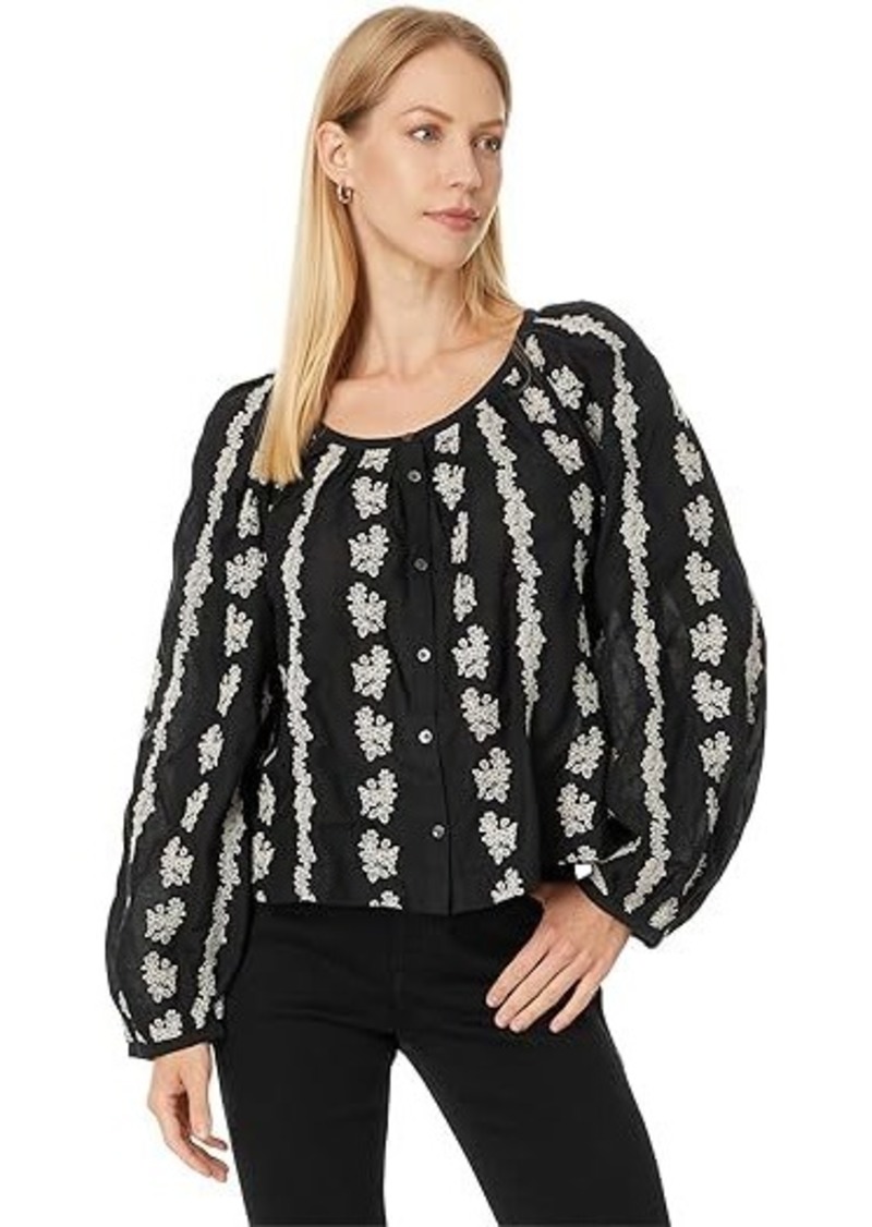 Madewell Embroidered Emilina Top - 3/4 Sleeve