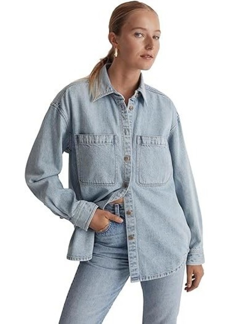 Madewell Heavyweight Denim Oversized Button-Up Shirt in Derussey Wash