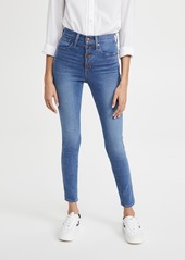 Madewell 10'' High Rise Skinny Button Front Jeans