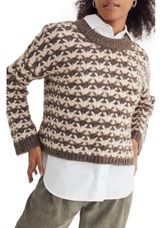 Madewell Aldridge Crop Pullover Sweater in Hthr Otter at Nordstrom