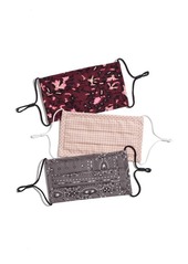 Madewell Assorted 3-Pack Pleated Adjustable Adult Face Masks in Dusty Blush at Nordstrom