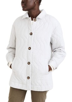 Madewell Belrose Quilted Shirt Jacket in Cool Fog at Nordstrom