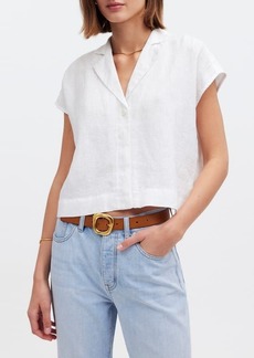 Madewell Boxy Cap Sleeve Linen Button-Up Shirt
