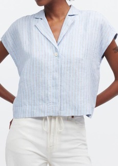 Madewell Boxy Cap Sleeve Linen Camp Shirt