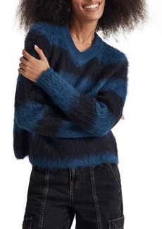 Madewell Brushed Stripe V-Neck Sweater