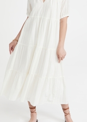 Madewell Bubble Sleeve Tiered Midi Dress