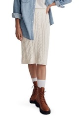Madewell Cable Stitch Midi Sweater Skirt