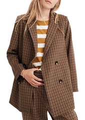 Madewell Caldwell Plaid Double-Breasted Blazer in Desert at Nordstrom