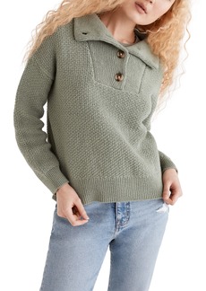 Madewell Canby Button Mock Neck Sweater in Frosted Willow at Nordstrom