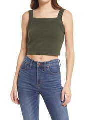 Madewell Carlyn Resourced Cashmere Crop Sweater Tank in Heather Moss at Nordstrom
