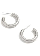 Madewell Chunky Small Hoop Earrings in Light Silver Ox at Nordstrom