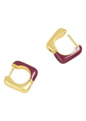 Madewell Colorblock Enamel Square Huggie Earrings