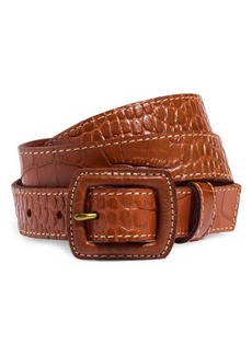 Madewell Croc Embossed Covered Buckle Leather Belt