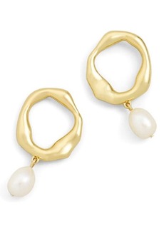 Madewell Cultured Freshwater Pearl Frontal Hoop Earrings