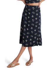 Madewell Daisy Print Side-Button Midi Skirt