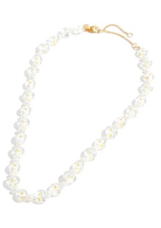 Madewell Daisy-Printed (mitation Pearl & Glass Beaded Choker Necklace