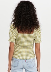 Madewell Lucie Puff-Sleeve Smocked Bodice Top